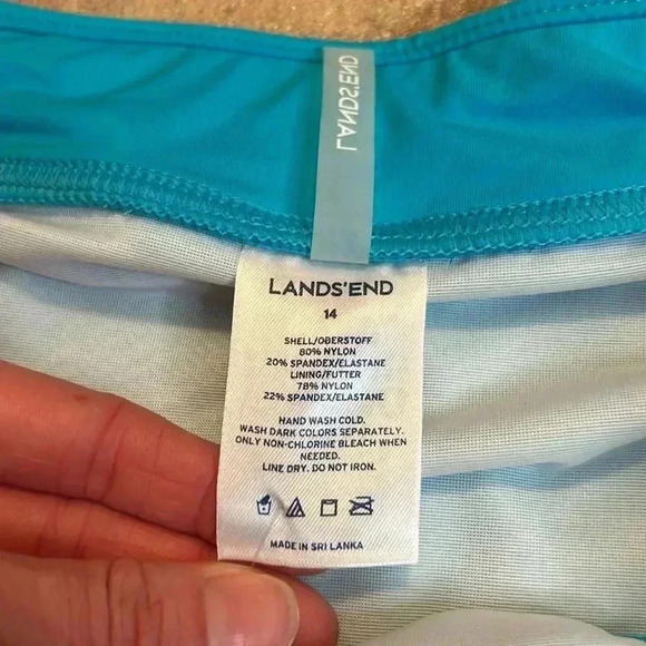 Lands’ End Bikini Bottom Skirt with UPF 50, Scuba Blue, size 14 - Picture 3 of 8